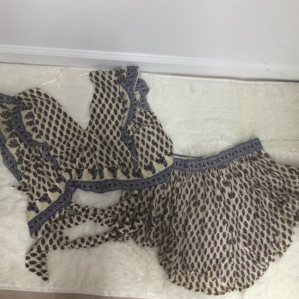 Two piece set- shorts and blouse